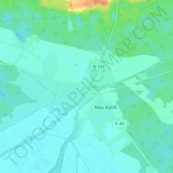 Topografische Karte Heiddorf, Höhe, Relief