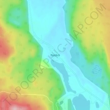 Topografische Karte Nazko, Höhe, Relief