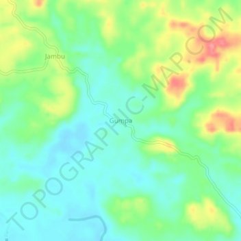 Topografische Karte Gumpa, Höhe, Relief