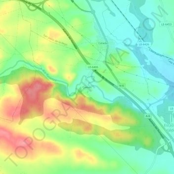 Topografische Karte Cuevas, Höhe, Relief