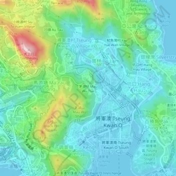 Topografische Karte 茅湖仔, Höhe, Relief