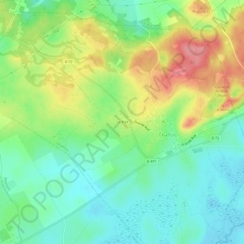 Topografische Karte Le Plat, Höhe, Relief