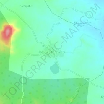 Topografische Karte Dongal Dharmaram, Höhe, Relief