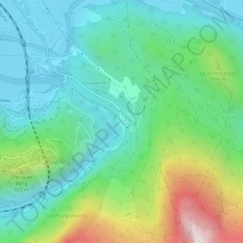 Topografische Karte Pass Lueg, Höhe, Relief