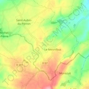 Topografische Karte La Commanderie, Höhe, Relief