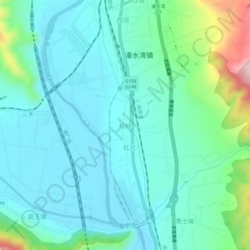 Topografische Karte 松林村, Höhe, Relief