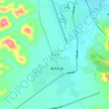 Topografische Karte 嘎洒镇, Höhe, Relief