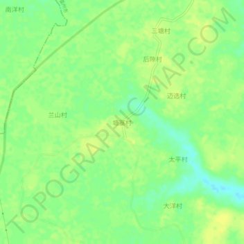 Topografische Karte 塘塞村, Höhe, Relief