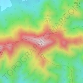 Topografische Karte 南屏山, Höhe, Relief