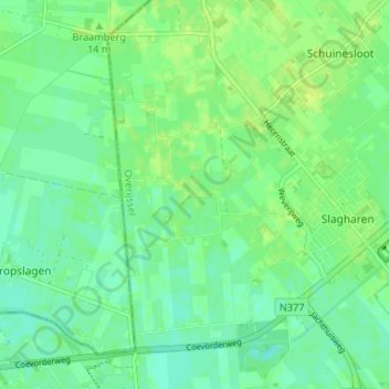 Topografische Karte Witman, Höhe, Relief