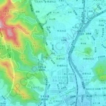 Topografische Karte 钱排, Höhe, Relief