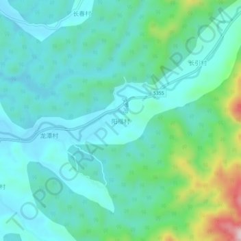 Topografische Karte 阳福村, Höhe, Relief