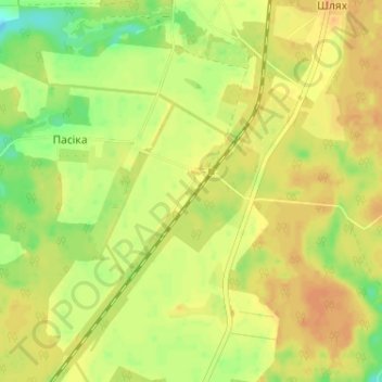 Topografische Karte Луч, Höhe, Relief