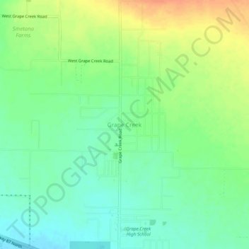 Topografische Karte Grape Creek, Höhe, Relief