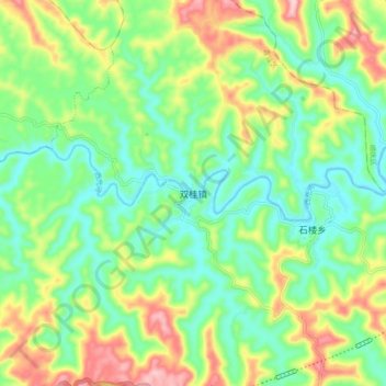 Topografische Karte 双桂镇, Höhe, Relief