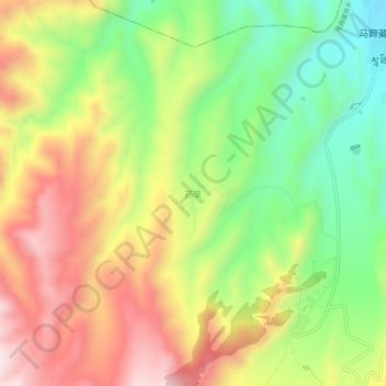 Topografische Karte 药草, Höhe, Relief