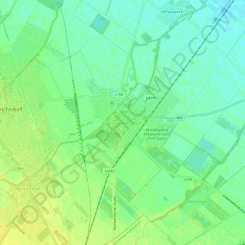 Topografische Karte Unterwaltersdorf, Höhe, Relief