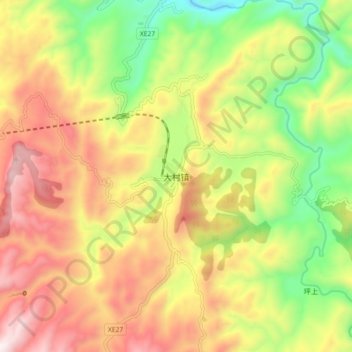 Topografische Karte 大村镇, Höhe, Relief