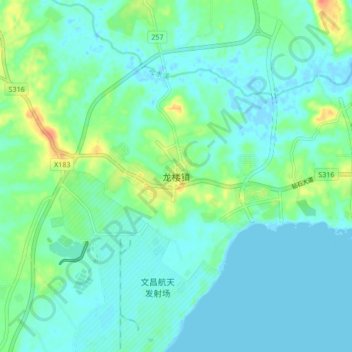 Topografische Karte 龙楼镇, Höhe, Relief