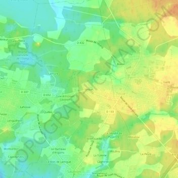 Topografische Karte Jisquet, Höhe, Relief