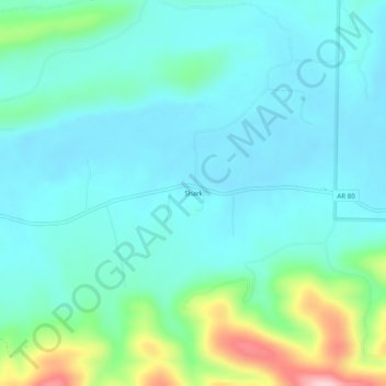 Topografische Karte Shark, Höhe, Relief