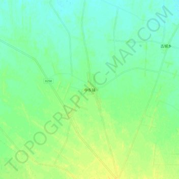Topografische Karte 中东镇, Höhe, Relief
