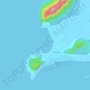 Topografische Karte 马宫港, Höhe, Relief