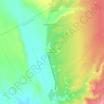 Topografische Karte La Colonia, Höhe, Relief