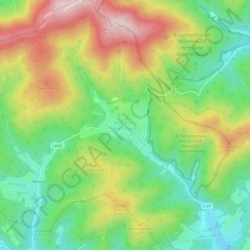Topografische Karte St. Corona am Schöpfl, Höhe, Relief