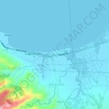 Topografische Karte Balud, Höhe, Relief