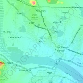 Topografische Karte Karai, Höhe, Relief