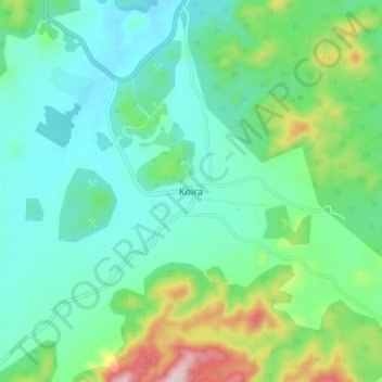 Topografische Karte Koira, Höhe, Relief