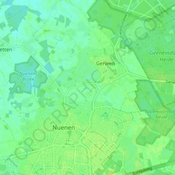 Topografische Karte Langlaar, Höhe, Relief