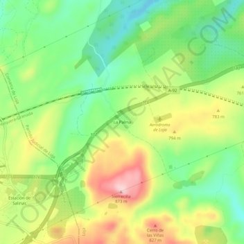 Topografische Karte La Palma, Höhe, Relief