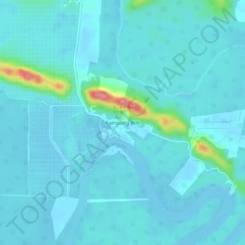 Topografische Karte Kampung Bilit, Höhe, Relief