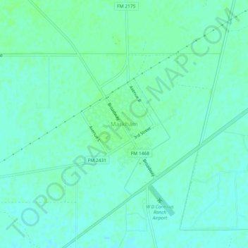 Topografische Karte Markham, Höhe, Relief