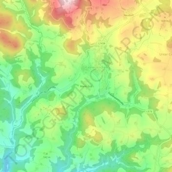 Topografische Karte Markt-Süd, Höhe, Relief