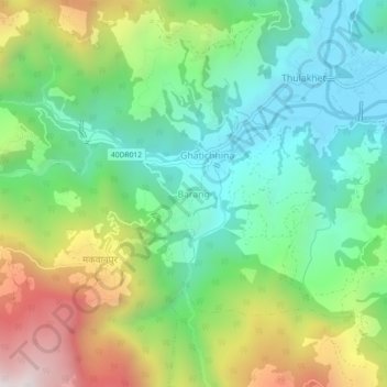 Topografische Karte Barang, Höhe, Relief