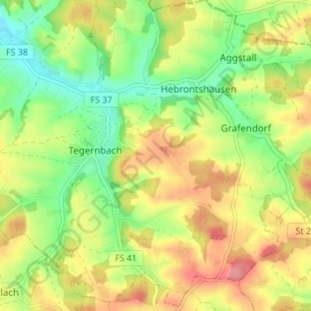 Topografische Karte Pumpernudl, Höhe, Relief