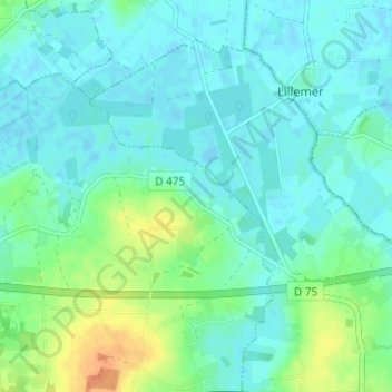 Topografische Karte L'Angle, Höhe, Relief