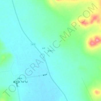 Topografische Karte 新增村, Höhe, Relief