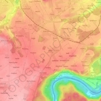 Topografische Karte Aicher, Höhe, Relief