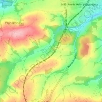 Topografische Karte Thanville, Höhe, Relief