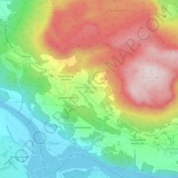 Topografische Karte Oberdörfl, Höhe, Relief