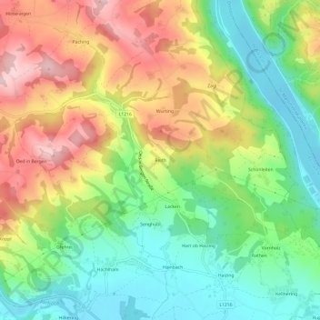 Topografische Karte Reith, Höhe, Relief