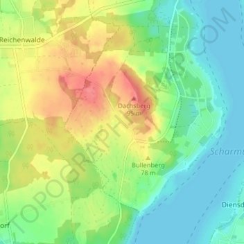 Topografische Karte Silberberg, Höhe, Relief