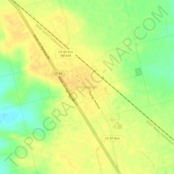 Topografische Karte Hermleigh, Höhe, Relief