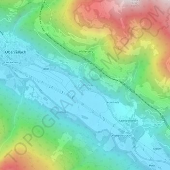 Topografische Karte Stallhofen, Höhe, Relief