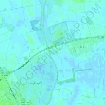 Topografische Karte Hull Bridge, Höhe, Relief