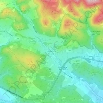 Topografische Karte Sittendorf, Höhe, Relief